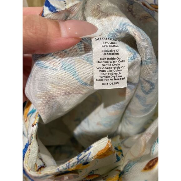 Sundance Kalini Shorts Cuffed Linen Cotton Blend Boho Tassel Cottagecore NWOT Sz - Picture 7 of 7